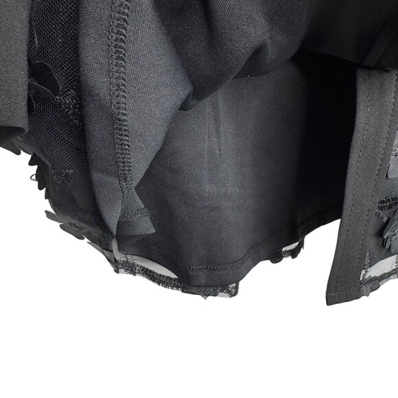 NWT Anne Klein Black‎ 3D Floral Sheer Blouse Size Medium Whimsigoth Maximalist - Picture 4 of 8